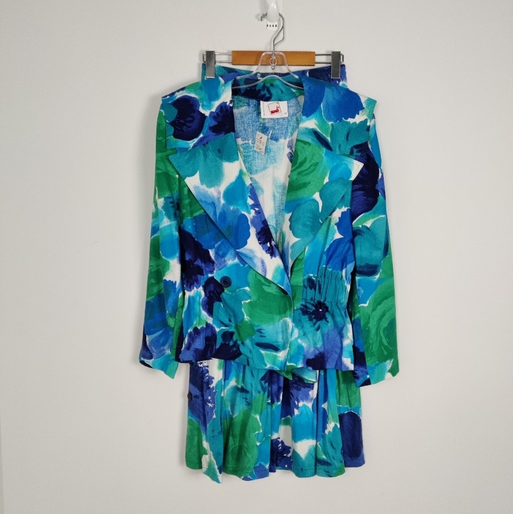 Vintage Mondi 80s 90s Women's Maxi Skirt & Blazer Set Size EU 36 and EU 40 NEW